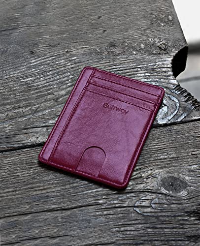 Buffway Slim Minimalist Front Pocket Rfid Blocking Leather Wallets For Men Women - Alaska Purple #TOP3