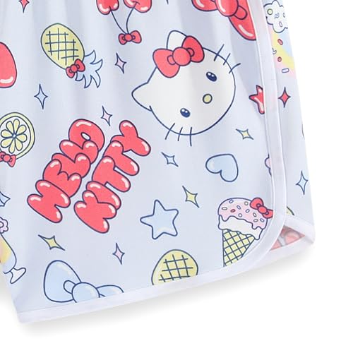 Image of Hello Kitty Sanrio Girls Mix and Match 4 Piece Outfit Set with 2 Tops, Leggings and Shorts for Big Kids