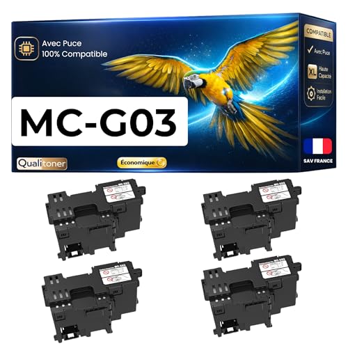 Cartouche d'entretien MC-G03 Canon compatible Qualitoner lot de 4 pour imprimante