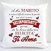 NEW LUPETTO Cuscino 40x40 Personalizzato A Mio Marito Sei Importante Sei la Chiave della mia Felicità Ti Amo