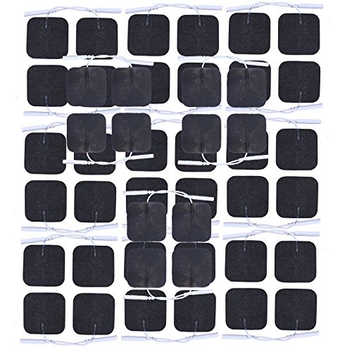 Reusable 48Pcs 1.5"x 1.5" Large Square self-Adhesive Conductive Electrode Pads for HealthmateForever Pain