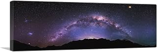 ARTCANVAS Moke Lake Milky Way Galaxy Space Canvas Art Print Stretched Framed Painting Picture Poster Giclee Wall Decor - 36" x 12" (0.75" Deep)