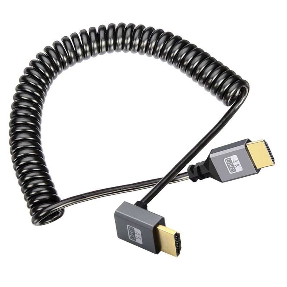 HDMI 2.0 Coiled Cable 4K UHD Male to Male, Stretchable Spiral HDMI Cable, 18Gbps, Gold-Plated, Compatible with Camera, Monitor, TV & Projector AE-1630CC-image-0