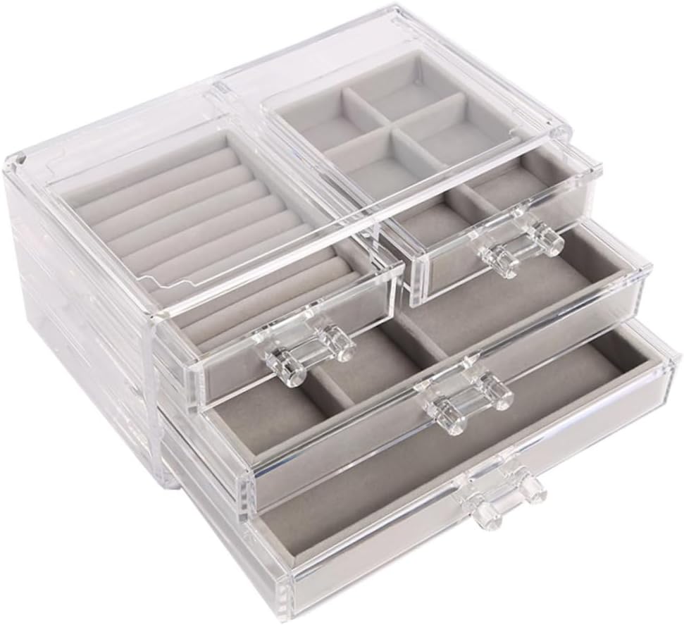 Vaguelly 1pc Cosmetic Organizer Drawer Jewelry Storage Box for Lipstick and Nail Polish Lightweight Makeup Display Case for Home and Office Use