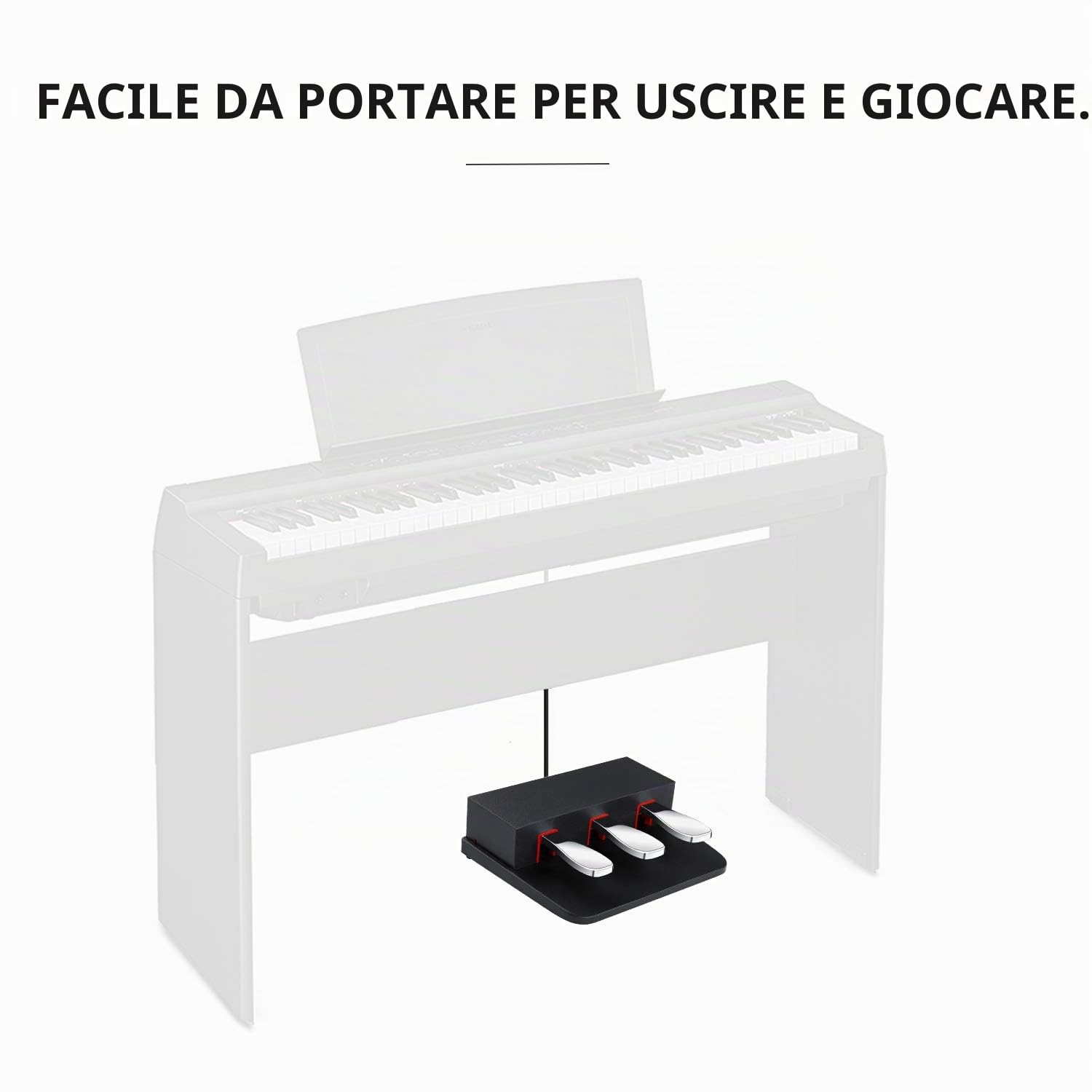 3 pedali per pianoforte e tastiera digitale, pedaliera a 3 pedali per pianoforte elettrico Yamaha P85 P95 P48 P105 P115 (nero)
