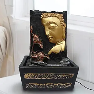 KD HUB Buddha Water Fountain for Home Decor - 10.5 inch - Brown Color