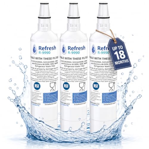 Refresh Refrigerator Water Filter Replacement for LG LT600P, 9990, 3-Pack