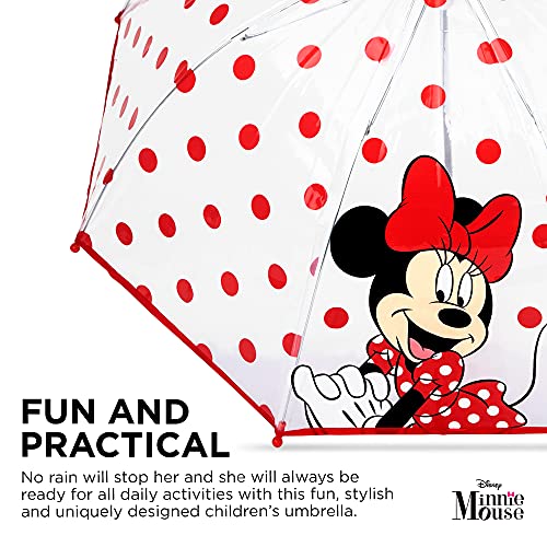 Abg Girls Kids Clear For Rain Girl's, Transparent With An Easy Grip Handle, Dome Windproof, Bubble Umbrella, Minnie Mouse, Age 3-10 Us #TOP2