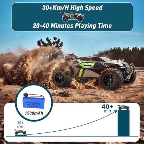 Image of RC Cars, 4WD Off Road Monster Truck, 35KM /H High Speed Remote Control Car for Kids Adults 1:18 Scale 2.4GHz All Terrain RC Truck (Multi)