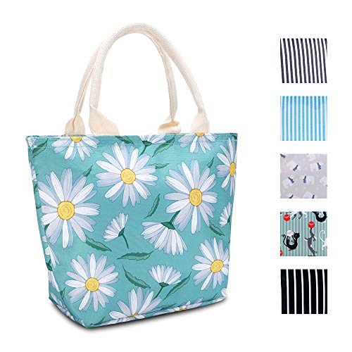 VARANO Lunch Bags for Women/Insulated Lunch Box Tote Bag for Women/Girls (Chrysanthemum)