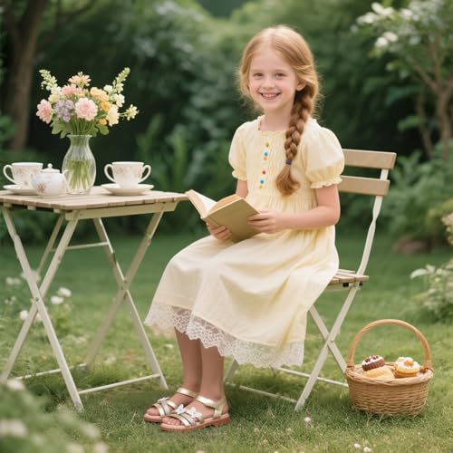 Image of Otter MOMO Girls Open Toe Princess Flat Sandals with Comfort Sole Summer Sandals