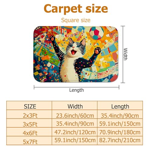 Tapis antidérapant chat moderne jaune de haute qualité - 3