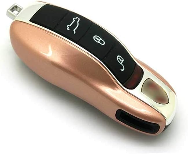 carmonmon Smart Protectors Keyless Remote Key Cases Shell Car Key Case Platic Cover Case Cover Side Blades for Porsche Cayenne Panamera (Rose Gold)