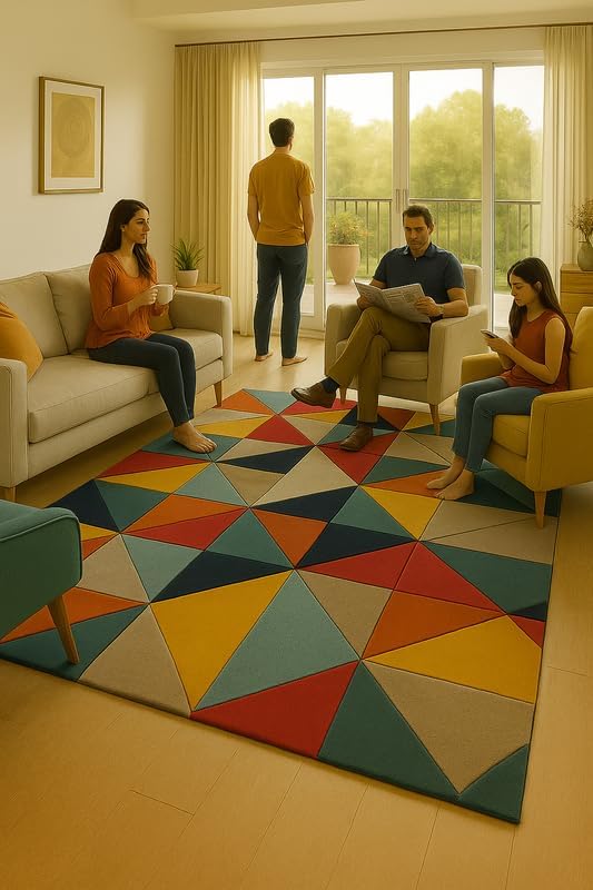 Image of Luxurious Tufted Woolen Carpet Collection Size 10 X 12 Feet (Color-Multi)