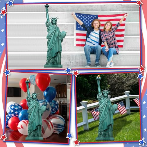 Image of Colingmill 5' H Statue of Liberty Cardboard Stand up Cutout New York Themed Party Decoration 250th Anniversary Life Size Photo Props for 4th of July Patriotic Party Event City Sign Backdrop