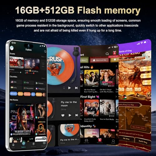 Image of Ecshock 17PM Unlocked Phone | Cell Phone Android 15.0 | 16+512GB Smartphone| 6.99 inch HD Display | Long Battery Life 7000mAh | 68+108MP Zoom Camera| Fingerprint Lock | with Dual SIM (Pale Purple)