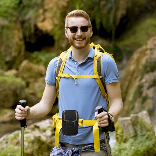 Gürteltasche Herren Multifunktionale Gürtel Handytasche Große Smartphone Tasche Handygürteltaschen Belt Bag Gürtel mit Karabiner Arbeit Taktische arbeitstasche Tasch für Wandern, Camping (Schwarz)