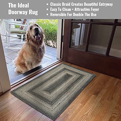 Homespice Flint Hill Gray Braided Rugs 20X30 Kitchen Rugs Or Primitive Bathroom Rugs #TOP3