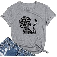 Camiseta feminina Black Queen Empowerment Black Girl Magic Strong manga curta, 5 - Cinza, G