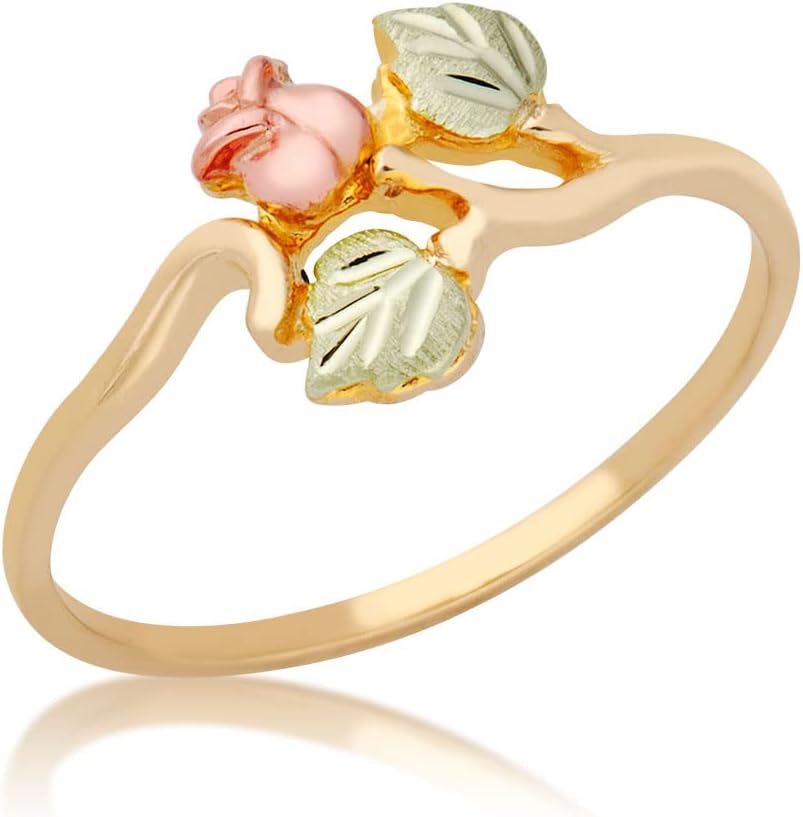 Rose Ring, 10k Yellow Gold, 12k Green and Rose Black Hills Gold
