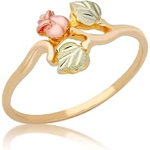 Rose Ring, 10k Yellow Gold, 12k Green and Rose Black Hills Gold