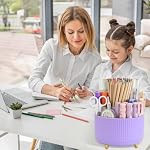 Camelmother 360°Rotating Pen&Pencil Holder For Desk With 5Slots Cute Office - Image 2