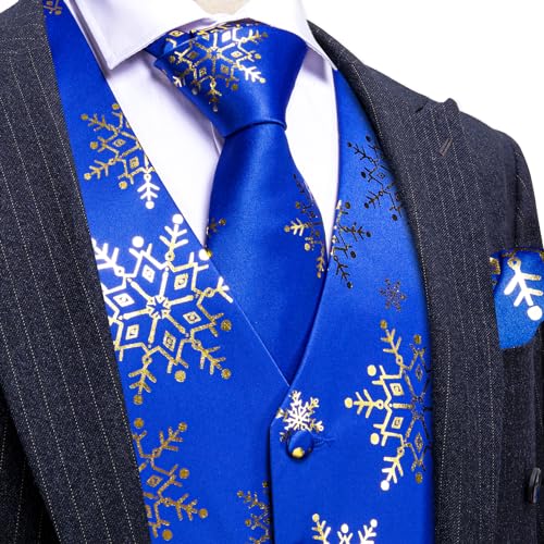 Image of Barry.Wang Mens Red /Green Christmas Suit Vest Holiday Xmas Waistcoat Tie Set Party Tuxedo