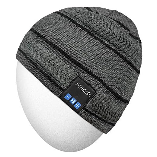 Rotibox Bluetooth Beanie Hat,Outdoor Sport Premium Knit Cap with Wireless Stereo Headphone Headset Earphone Speaker Mic Hands Free Compatible with iPhone Android Cell Phones - Charcoal Gray