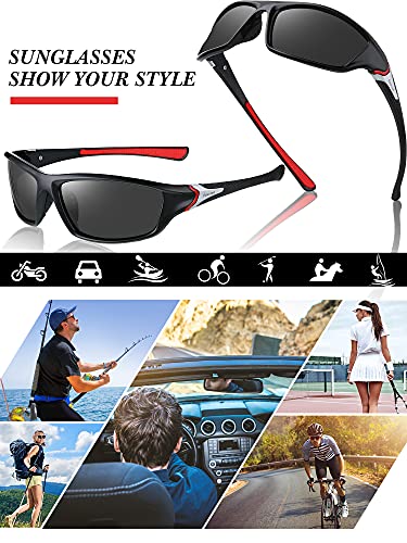 Image of Frienda 6 Pack Polarized Sport Sunglasses for Men Multipack Fit over Glasses Pack Lot Set Men's Sport Fishing Eyeglasses