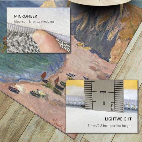 Tapis antidérapants à poils ras Claude Monet résistant eau et usure - 6
