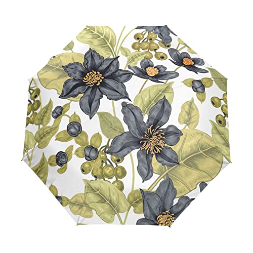 Parapluie pliant motif fleurs idée cadeau élégante pour femme et jeune fille