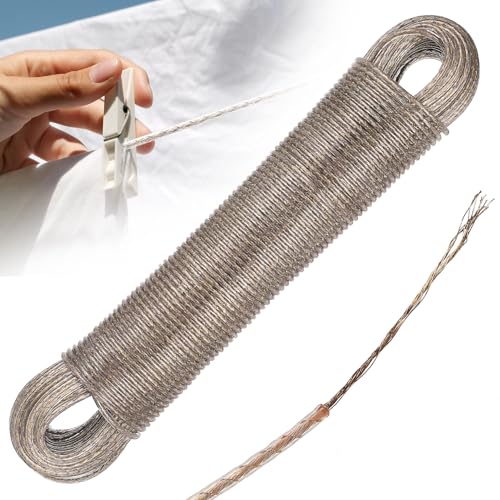Corde à Linge Exterieur Robuste, 3 mm x 30m Fil a Linge Extérieur, Étendoir à Linges, Corde à Linges étanche avec âme en Acier, pour Jardin, Voyage et Autres...