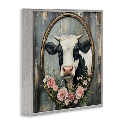 Guirlande classique de vache et rose Stupell Industries pour une atmosphère douce et rétro