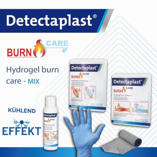 Detectaplast set za opekline s kompresom za opekline, gelom za opekotine i rane, zavojima, rukavicama - sterilnim hidrogelnim kompresama i melemom za opekline - set za opekline