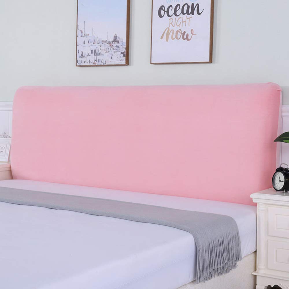 Headboard Slipcover Protector/Bed Headboard Cover, Double/King/Queen/Full Bedside Cover Dust Cover Suede Elastic Cloth Protection Cover,Pink-220cm