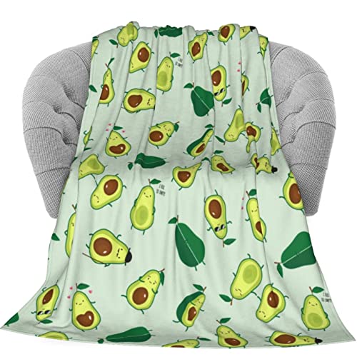 Delerain Avocado Soft Throw Blanket 40"X50" Lightweight Flannel Fleece Blanket For Couch Bed Sofa Travelling Camping For Kids Adults #TOP1