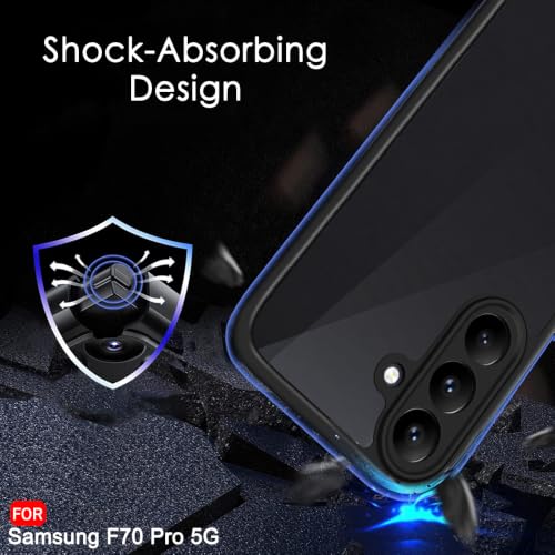 Image of TheGiftKart Hybrid Shockproof Back Cover Case for Samsung Galaxy F70 Pro 5G | Camera Protection Module | Hard Back Cover Case for Samsung F70 Pro (PC & TPU, Translucent Smoke Matte Back, Black Sides)