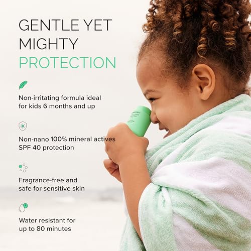 Image of MDSolarSciences Mineral KidStick SPF 40 | Gentle Sunscreen Stick for Kids | Zinc Oxide, Vitamins C & E | Easy Glide On, Broad-Spectrum, Fragrance-Free | Baby Registry Essential | 0.6 oz
