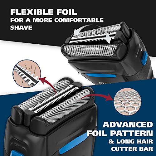 Wahl Groomsman Electric Shaver Rechargeable Wet/Dry Waterproof Electric Razor For Cordless Men's Shaving & Grooming - Lithium Ion With Long Run Time & Quick Charge – Model 7063 #TOP6