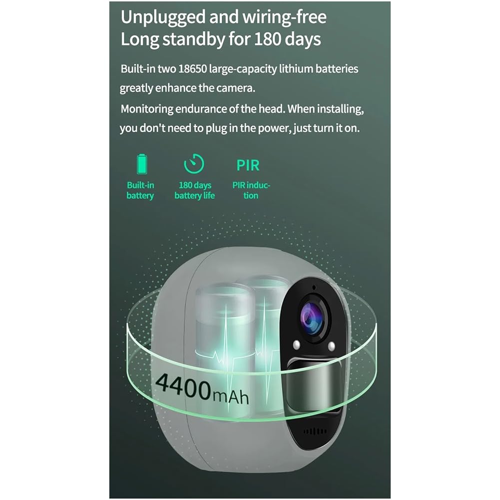 Camera Tuya WiFi Esterno Interno Basso Consumo di Energia Telecamera di Sicurezza PIR Telecamera di Sorveglianza con Batteria Ricaricabile