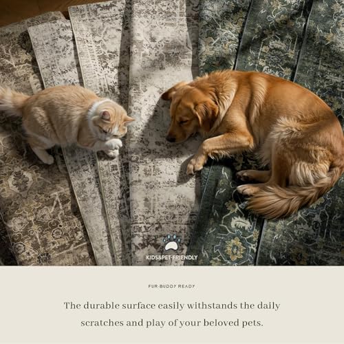 Lahome Vintage 8x10 Washable Brown Rugs for Living Room Bedroom, Boho Dining Room Rugs for Under Table, Soft Non Slip Indoor Throw Carpet for Home Office Playroom (8x10ft,Brown)