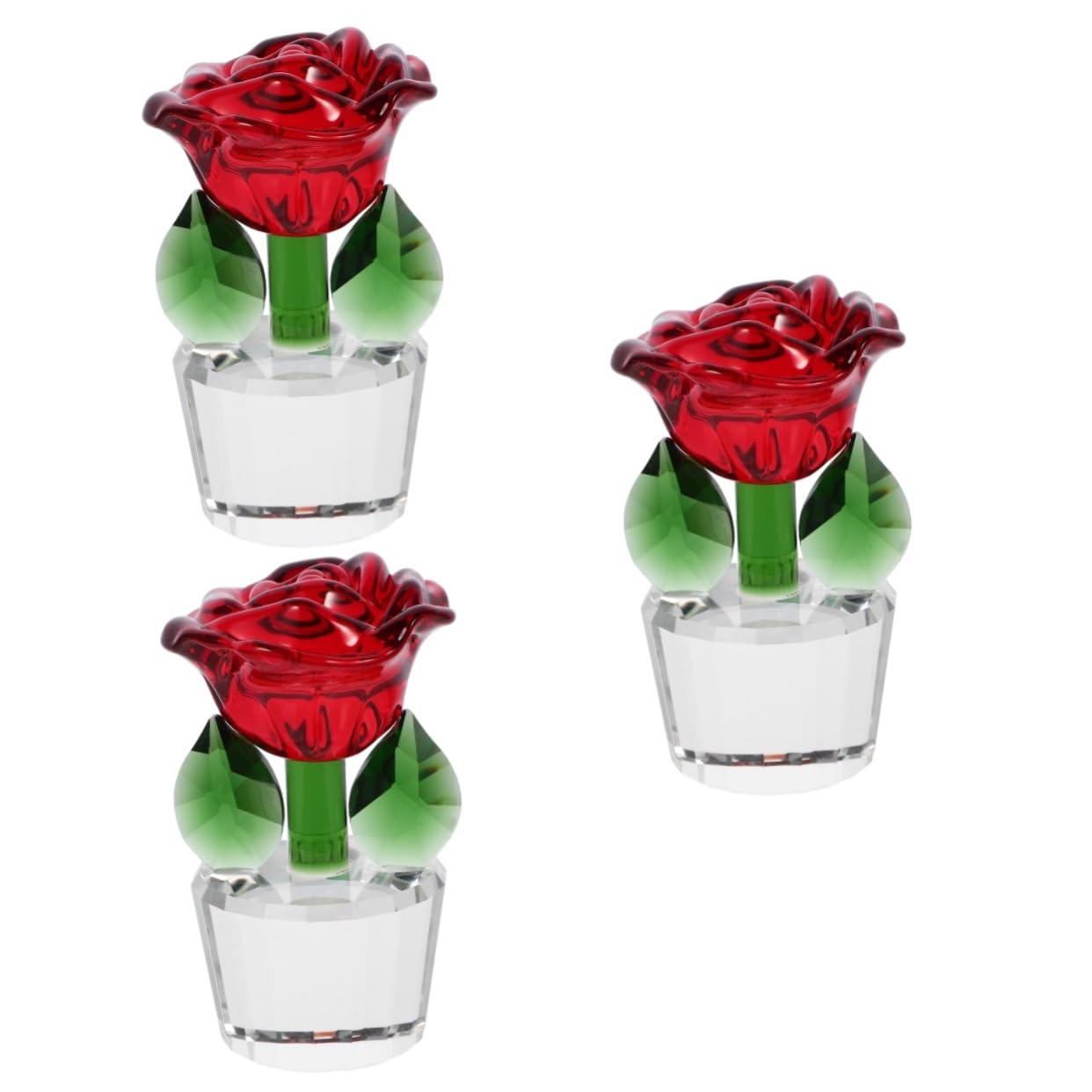 Amazon.co.jp: 3個クリスタルガラスのバラしょんうウェディング