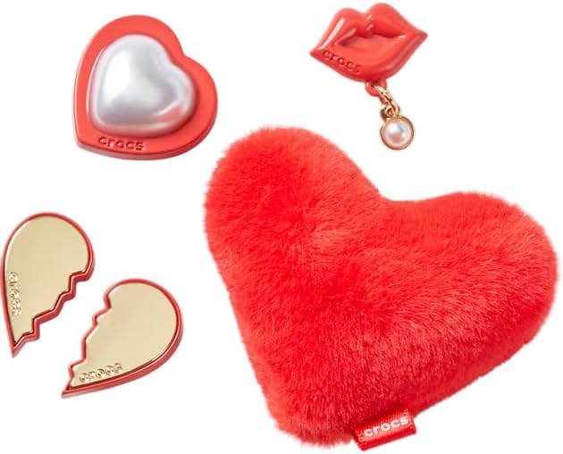 Red Valentine Jibbitz 5 Pack