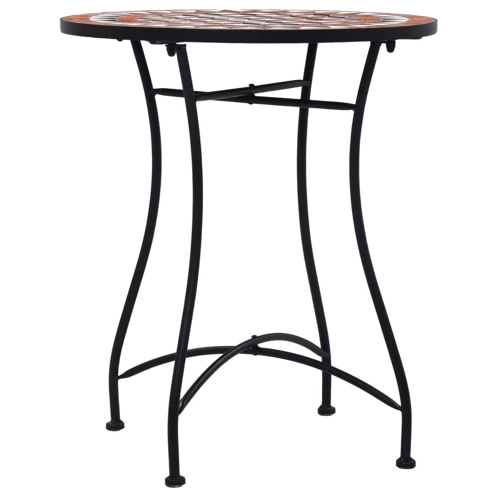 Tavolo da bistrò, da giardino, balcone, terrazza, bar, mosaico, ceramica, marrone, 60 cm