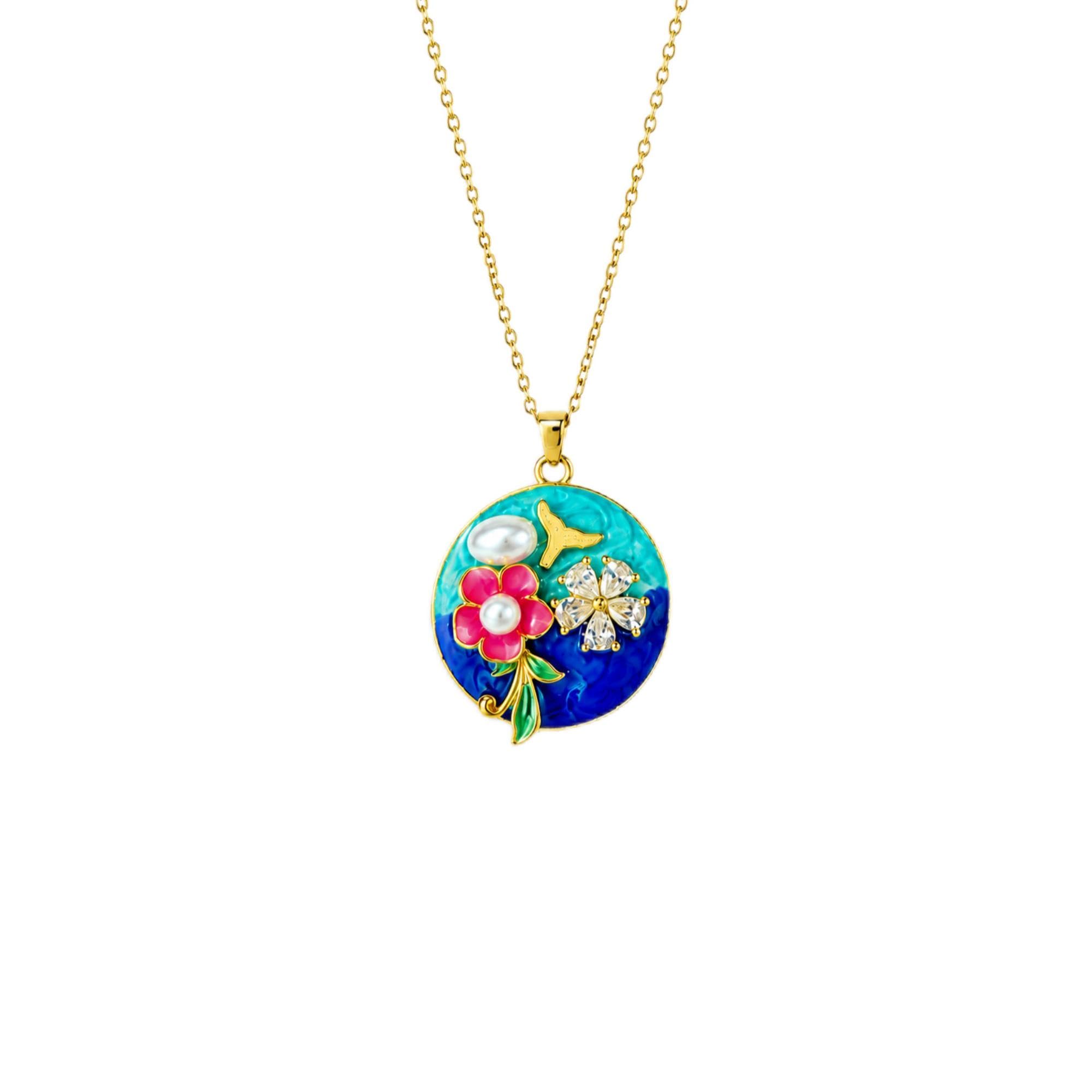 Mystery Palette Trendy Stylish Enamel Pendant Necklace for Women| Everyday Wear Stylish Locket Neck Chain | Anti Tarnish Latest Fashion Minimal Aesthetic Jewellery Accessories for Girls & Women | Cute Pendant Locket Necklace | Gift for Women & Girls,Birthday Gift, Diwali Gift, Christmas Gift-image-22