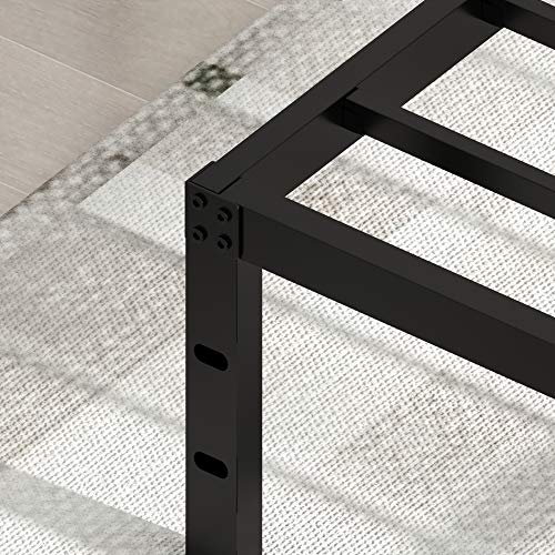 Yookare 14 Inch Tall 3500Lbs Heavy Duty Metal Bed Frame/With Storage/Mattress Foundation/Steel Slats Platform/Noise Free/No Box Spring Needed,Queen #TOP3