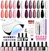 PHOENIXY Kit Unghie Gel Completo, 12 Colori, Lampada UV/LED 36W, Accessori, Set Unghie Semipermanente Professionale