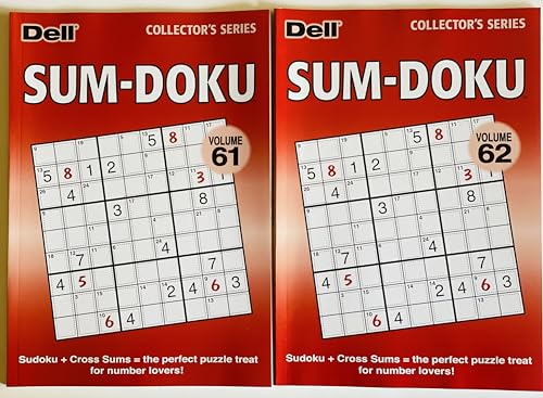 Volume Numbers 61 and 62 of Sum DOKU Sudoku Ken Ken Puzzles from The Dell Collector's Series Penny Press