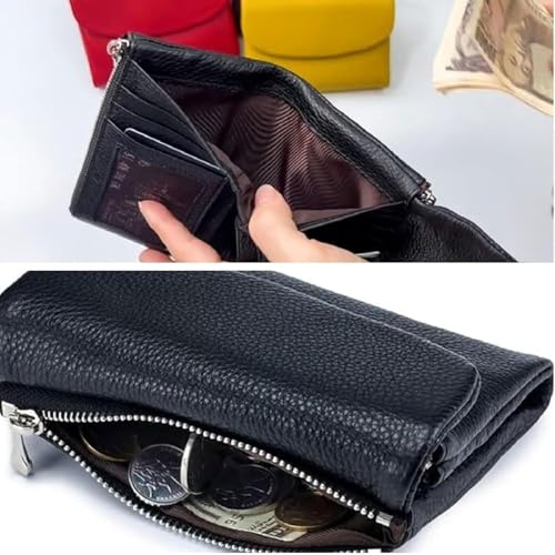 Joyfullygo Wallet, Joy Fully Go Unisex Pebble Leather Wallet, Genuine Leather Small Wallet with Credit Card Holder (F)2