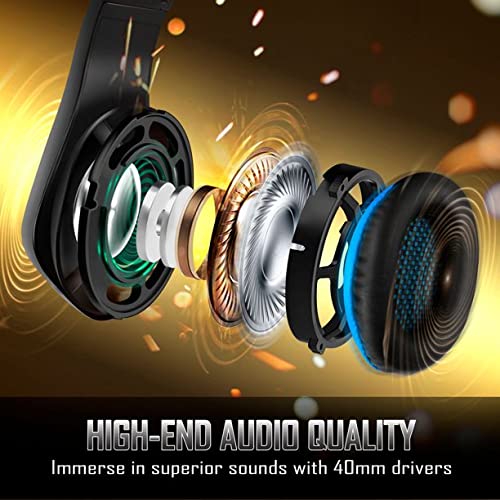 GAMURRY Gaming Headset für PS4 PC Xbox One S,3.5mm Gaming Kopfhörer mit Mikrofon,Surround Sound Noise Cancelling mit LED Licht,für Laptop,Mac,Tablet,Smartphone,PS vita,Nintendo Switch(Schwarzblau) - Image 3